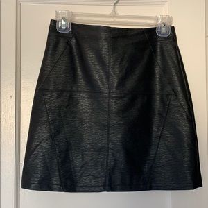 Divided black pleather skirt